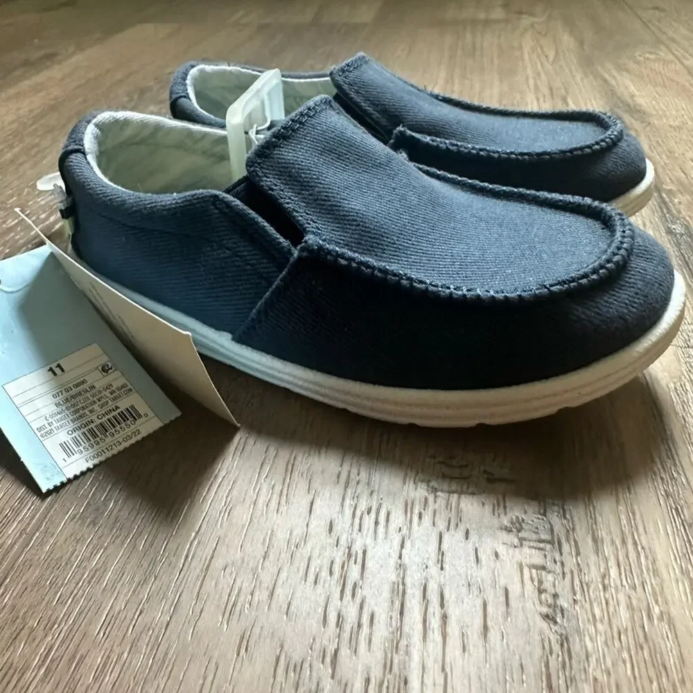 NEW!! Cat & Jack Kids Navy‎ Slip-On Shoes, Size 11